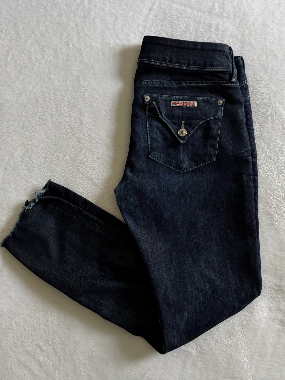 Hudson Beth Baby Boot Jeans Mid Rise Bootcut Back Flap Dark Wash Denim 28x28